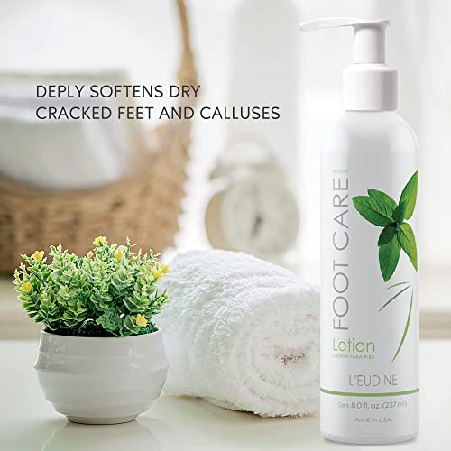L¡¯EUDINE Foot Lotion ? Pack of 3 - Foot Care Cream with Arnica, Cocoa Seed Butter, Vegetable Glycerin, Mint ? Foot Lotion for Dry Cracked Feet and Calluses ? Refreshing and Moisturizing Foot Cream