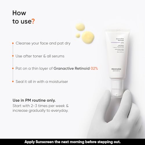 Minimalist Granactive Retinoid 2% Anti Aging Night Cream | Reduces Wrinkles & Fine Lines | Improves Skin Elasticity, Stimulates Collagen Production for Radiant & Glowing Skin | 1 Fl Oz / 30 ml