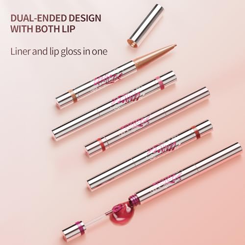 Unicos Dual-Side Lip Plumper Gloss, Fruit Flavored, Moisturizing, Non-Sticky, Vegan, Cruelty-Free, 0.09 oz (Peach Smoothie, Regular), Valentine's Day, Gifts for Her