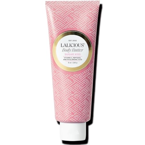 LaLicious Sugar Kiss Body Butter - Hydrating Body Moisturizer with Shea Butter, Cucumber Extract & Apricot Oil, No Parabens (8 Ounces)