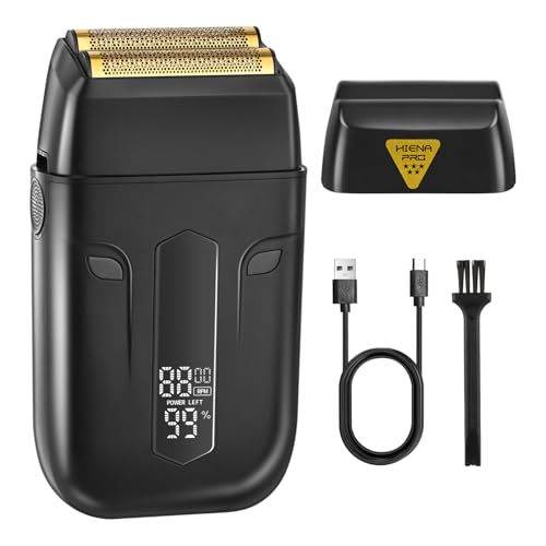 HIENA PRO Professional Reciprocating Electric Shaver for Men, Cordless Beard Trimmer & Bald Head Precision Trimmer, Foil Shaving and Men's Facial Grooming Tool with LED, Gifts for Men