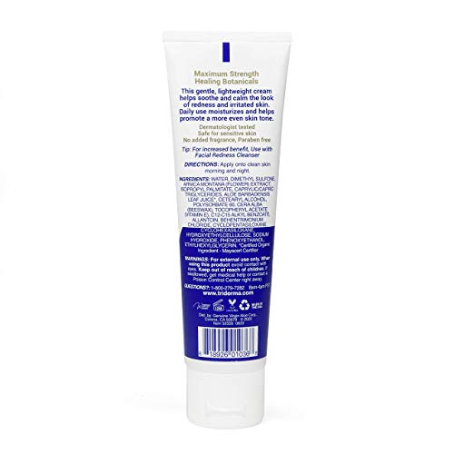 TriDerma Facial Redness Relief Gentle Face Cream (3.3 Ounces)