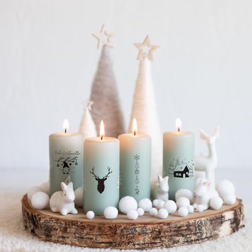 Candle Tattoos, 6 Sheets Christmas Winter Candle Stickers Decorative Decals for Crafts Candle Scrapbook DIY Snowman Merry Christmas Table Home Decorations