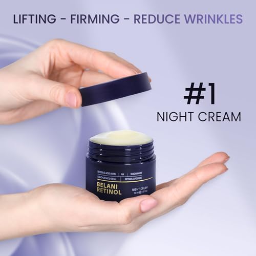 ABERA BELANI Retinol Night Cream For Women, Dark Spot Remover, Melasma Treatment, Reduce Fine Lines, Anti-Wrinkle, Anti-Aging Neck and D?collet? For Face (1 Box + Gift Eyelash Serum)
