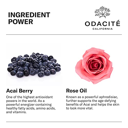 Odacit? Anti Aging Serum Concentrate with Acai + Rose - Revitalizing Facial Oil, Youthful Glow, Improves Skin Tone, Wrinkles, and Firmness, Age defying, Rose Oil, 0.17 fl. oz.