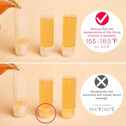 Lip Balm Tubes Kit with Tray and Scraper - 50 Pack 5.5ml (3/16 Oz) BPA-Free Chapstick Containers, Leak-Free Empty Lipstick Tubes for DIY Lip Balm Filling Making Kits (Clear, 50-Pack)