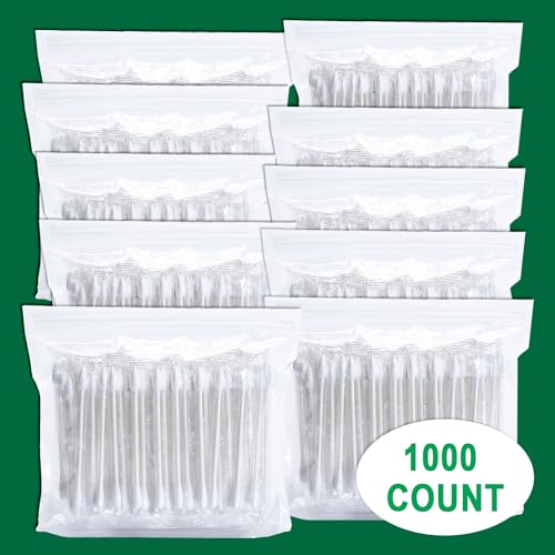 1000 Pack Cotton Swab Individually Wrapped, Individually Wrapped Double Tipped Cotton Swabs Paper Sticks Cotton Buds(White, Round/Pointed End)