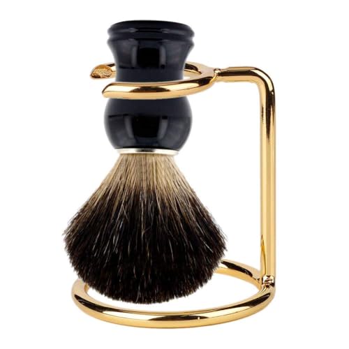 Men Shaving Brush Stand for Men, Gold Stainless Steel Shave Brush Stand Beard Brush Holder Shaving Accessories for Home, Salon, Hotel and Travel