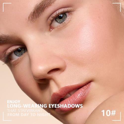 4 Colors Light Beige Nude Pink Ivory White Eye Shadow Powder Palette Makeup, Neutral Matte Shimmer Quad Eyeshadow Palette for Women Highly Pigmented Waterproof, paleta de sombras de ojos, Vegan