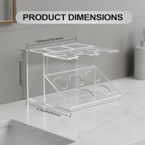 Shaving Brush Stand and Razor Holder, Safety Razor Stand for Men with Smooth Scratch-Resistant Surface - Multi-Function Storage Solution to Prolong Your Brush Life - Fits Most Razors and Brushes