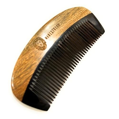 Premium Natural Ox horn and Sandalwood Beard Mustache Comb | Perfect Grooming Companion & Gift for Men ? by Man & Mane