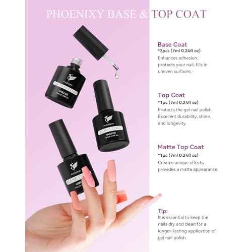 phoenixy 61 PCS Gel Nail Polish Kit with U V Light, 40 Basic Colors Collection Gel Nail Polish Set with 48W Nail Lamp Manicure Starter Gel Nail Kit Base Top Coat Christmas Gifts for Women