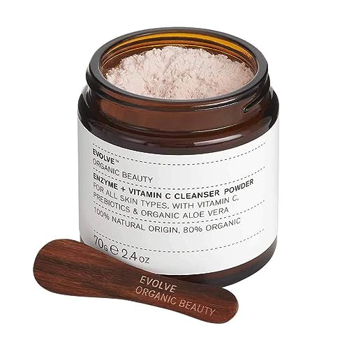 Evolve Organic Beauty - Natural Enzyme + Vitamin C Cleanser Powder | Small Batch, Vegan Clean Beauty (2.4 oz | 70 ml) Packaging May Vary