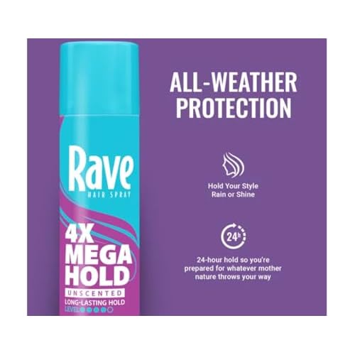 Rave Hairspray 4X Mega Unscented 11oz - Pack of 8