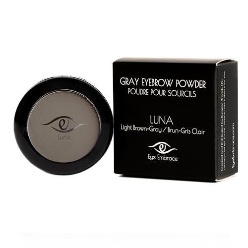 Eye Embrace Gray Eyebrow Powder, Hair Powder, Root Cover-Up ? Waterproof, Cruelty-Free (Luna light brown-gray)