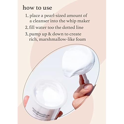 NOONI Facial Cleansing Tool - Marshmallow Whip Maker + Pore Cleansing Tool - Manual Dual Brush | Facial Massager and Exfoliator, Soft Bristle & Silicone Brush, 1 Count Bundle