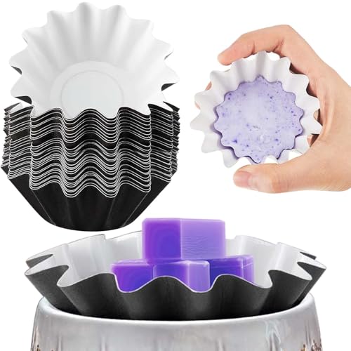 Boao Wax Melt Liners Reusable Leakproof for Any Wax Cubes Waxes Warmer Containers Cups for Scented Candle Plug in Warmers Electric Waxes Melters Burner(Black,25 Pieces)