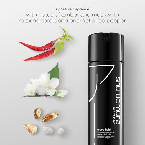 shu uemura art of hair moya hold finishing hair spray - long-lasting hold hairspray, defines styles and adds shine, lightweight micro-fine finish, for slicked back, updos, blowouts, 8.0 oz