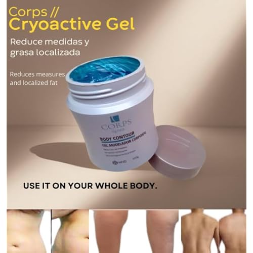 Excelente reductor y anticelulitis Body Contour Gel Moldeador CORPS, para piernas abdomen brazos gluteos y espalda. Formula tonificante e hidratante que adelgaza reafirma quema grasa. Gel crioactivo.