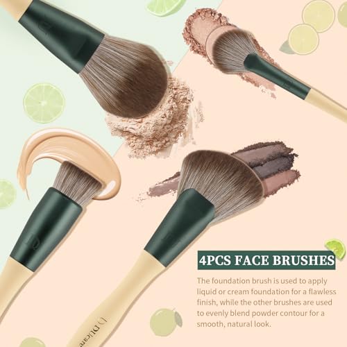 DUcare Makeup Gift Set 18PCS,with 14pcs Makeup Brush Set 3Pcs Makeup Sponges 1PC Cosmetic Bag for Foundation Blending Powder Blush Concealers Eye Shadows