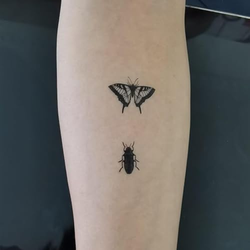 Butterfly Temporary Tattoo Sticker Waterproof Moth Insect Bee Dragonfly Men Women Party Favor 10.5X6cm Set of 24 (SF235)