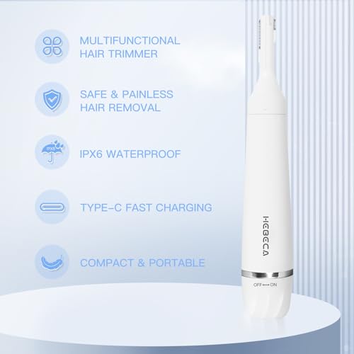 Nose Hair Trimmer for Women and Men, 3-in-1 Electric Facial Hair Removal Rechargeable Portble Waterproof Face Shaver Razor for Nose Ear Eyebrow Peach-Fuzz Lips Chin FT3001