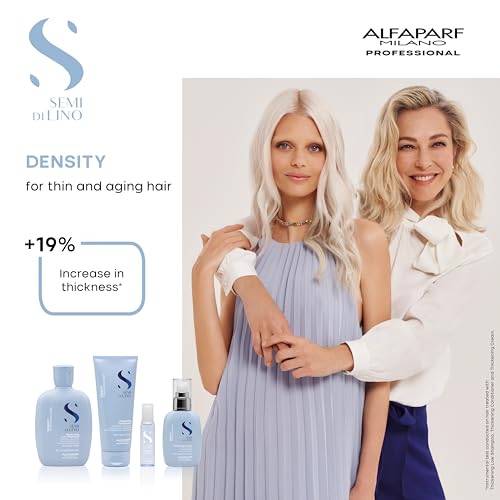 ALFAPARF MILANO Semi di Lino Density Sulfate Free Shampoo - Thickening Low Shampoo for Thin and Aging Hair - Adds Body and Volume for Revitalized, Youthful and Thicker Hair - 8.45 FL. Oz.