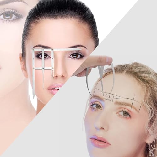 2 Pcs Golden Ratio Caliper, Eyebrow Mapping Brow Tool for Eyebrows Shaping Tattoo Makeup, 1:1.618 Measure Tool & 3-Point Positioning Ruler