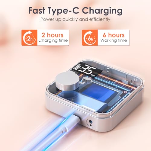 Delanie Electric Nail Drill Machine 35000 RPM, E File for Nails Professional with Magnetic Handpiece Holder, Rechargeable Electric Nail File with 7 bits & 36 Sanding Bands for Manicure Pedicure