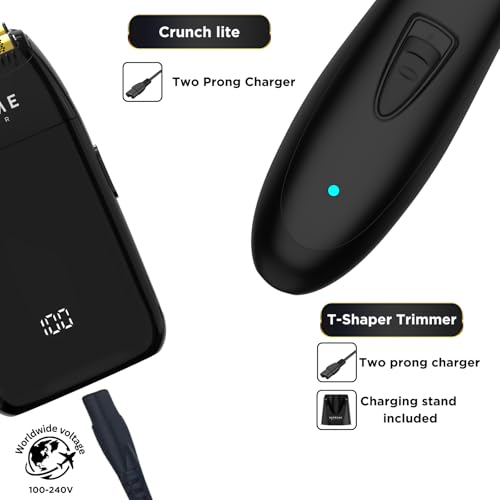 Supreme Trimmer 2-in-1 DLC T-Shaper Beard & Hair Trimmer + Crunch Lite Foil Shaver | Barber-Grade Precision & Travel Kit | Cordless Beard Grooming Set