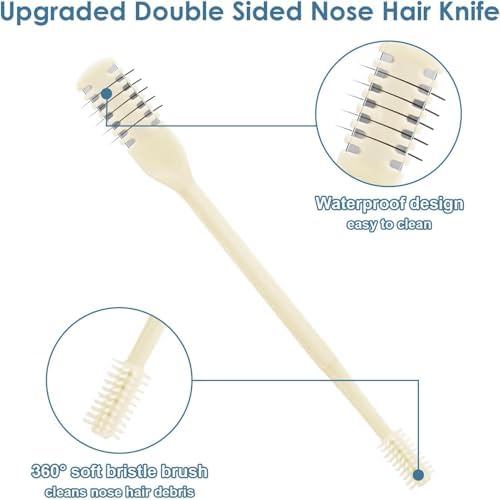 12pcs Nasal Hair Cutter,Double Sided Nose Hair Cutter, Portable 360¡Æ Rotating Manual Nose Hair Trimmer for Men and Women