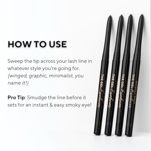 Shades By Shan The Gel Eyeliner, Long-Lasting Smudge-Proof Formula, Vegan, Black Tea
