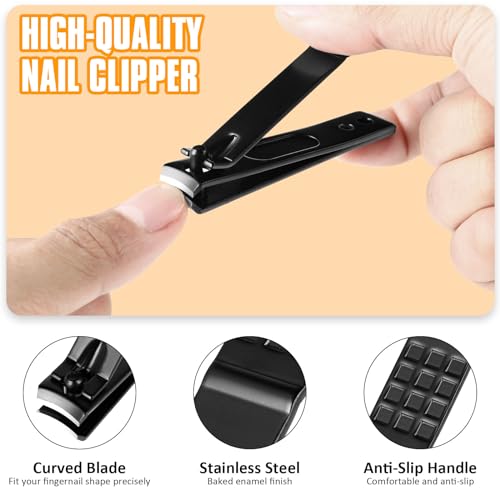 Yougai Tweezers Set,9 Pcs Professional Stainless Steel Tweezer Kit-Great Precision Eyebrow Tweezers for Ingrown Facial Hair with Leather Travel Case as Stocking Stuffing Gifts