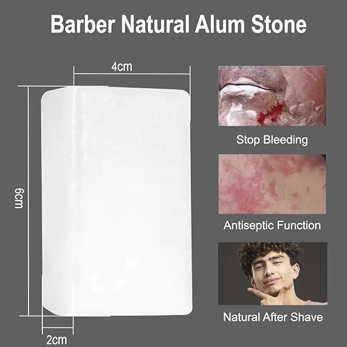 Jack Shaver¢ç Natural Alum Block in Plastic Case (107 g./3.7 oz.) Aftershave Blood Stopper Antiseptic Astringent Soothing Solution for Shaving Razor Burn Relief