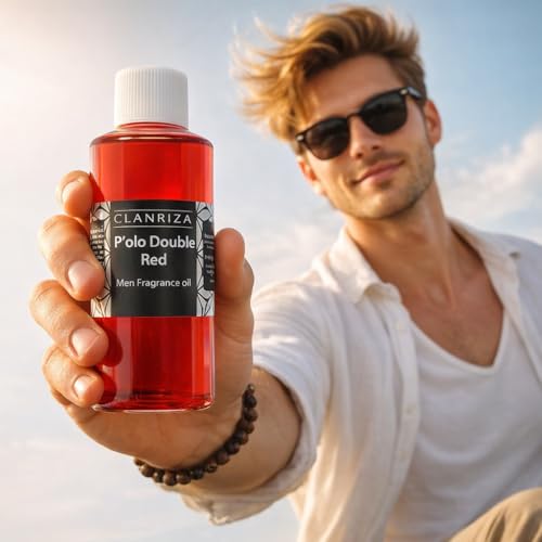 2 Fl Oz P'olo Double Red Fragrance Body Oil - Pure & Natural Long-Lasting Perfume Oil for Men - Scented Body Oil for Skin - All-Day Fragrance & Body Care - Ideal Gift