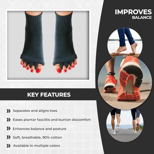 Happy Feet Toe Separator Socks - Comfortable Alignment Socks ? Washable Massage Socks