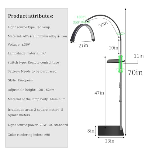 21-inch Eyelash LED Moonlight lamp, Suitable for Nail Art, SPA, Makeup, Tattoo, Skin Care, Studio and Salon Lighting. Remote Control Three-Tone Temperature, 350¡Æ Floor lamp
