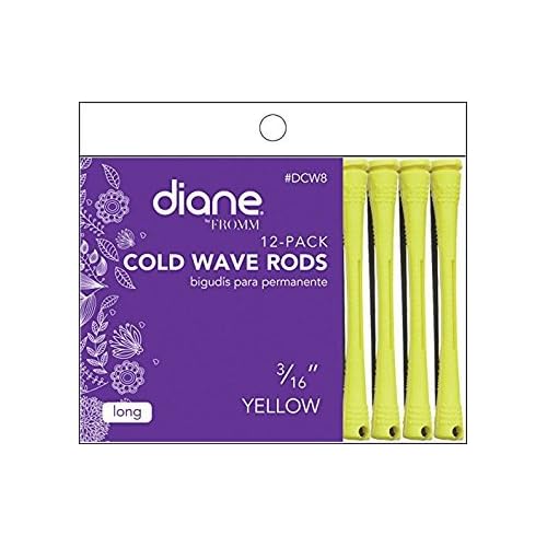 Diane Cold Wave Rods, Yellow, 3/16 Inch, Set of 12