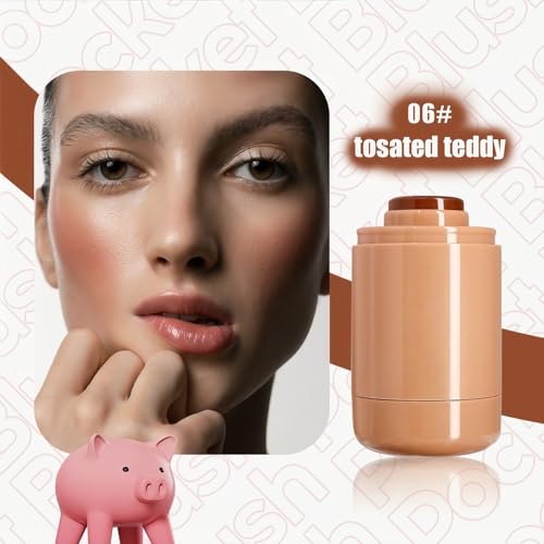 MAEPEOR Matte Blush Stick Creamy Natural Looking Finish Face Blush Long-Lasting Lightweight Buildable Blushes Stick for Cheeks (06 Bronze Glow)