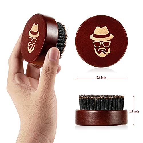 Beard Brush, Pure Boar Bristle Black Walnut Wood Beard Comb Brush for Men To Tame and Soften Your Facial Hair