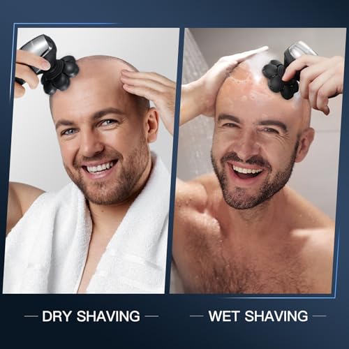 7D Head Shavers for Bald Men - 5 in 1 kensen Electric Head Hair Shaver, Head Electric Razor with Nose Hair & Beard Trimmer Cordless IPX6 Waterproof Wet Dry LED Display Travel Case