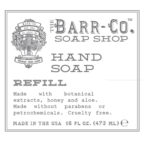 BARR-CO. Sugar & Cream Hand Soap Refill ? Sweet Cream, Coconut & Sugar Scent, Natural Liquid Soap for Bathroom & Kitchen, Vegan, Moisturizing, 16 fl oz