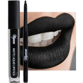 Long Lasting Lipstick with Lip Liner Combo | Waterproof & Transfer-Proof | Comfortable Hydrating with Shea Butter | Bold Pigment Matte Color Lip Stain | Talc-Free & Vegan Product that Performs | Black