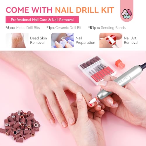 Saviland Professional Nail Kit with Drill: Beginner's Acrylic Set with Nail Cutters and Clipper