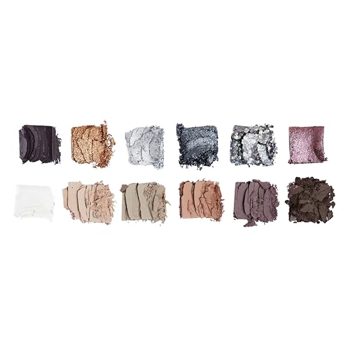 Revolution, The Smokey Icon Grunge Palette, 12 Ultra-Pigmented Matte & Shimmer Finishes & Shades, Long-Lasting & Blendable, Vegan & Cruelty-Free, 3.53 oz