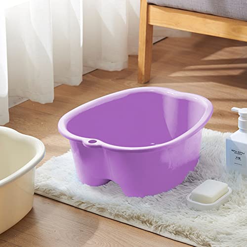 Extra-Large Foot Bath Soak Tub 2-Pack ? Durable Massage Basins for Home Relaxation, Fits Large Feet, Non-Slip Base Purple/Purple