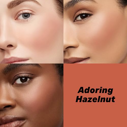 Velvet Powder Blurring Blush with Sheer to Medium Buildable Color and Dewy Glow| Emotion Connect Cosmetics: 06 Adoring Hazelnut, 0.35 Oz