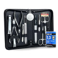 Manicure Set Women and Men ? 12-Piece Professional Grooming Kit with Premium Tools, Genuine Leather Case, and Exclusive Glass Nail File for Hand & Foot Care, German Quality