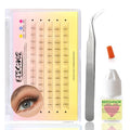 Bottom Eyelash Clusters Kit DIY Individual Eyelash Extensions Bershnor Wispy Natural Look Clear Band Lashes Lower Eye Lashes Bottom Eyelashes Kit 4mm-6mm