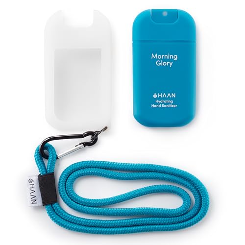 HAAN Hydrating Hand Cleansing Spray with Lanyard - Hydrating Cleansers - Moisturizes and Refreshes - Travel Size - Morning Glory - 2 pc